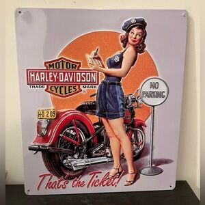 Harley Davidson Pinup Metal Sign